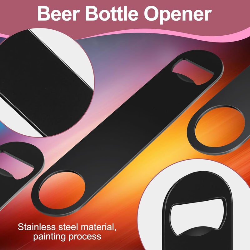 WEGAZ -5 Pack 7inch Black Stainless Steel Flat Beer Bottle Opener,Stainless Steel - Image 4